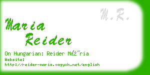 maria reider business card